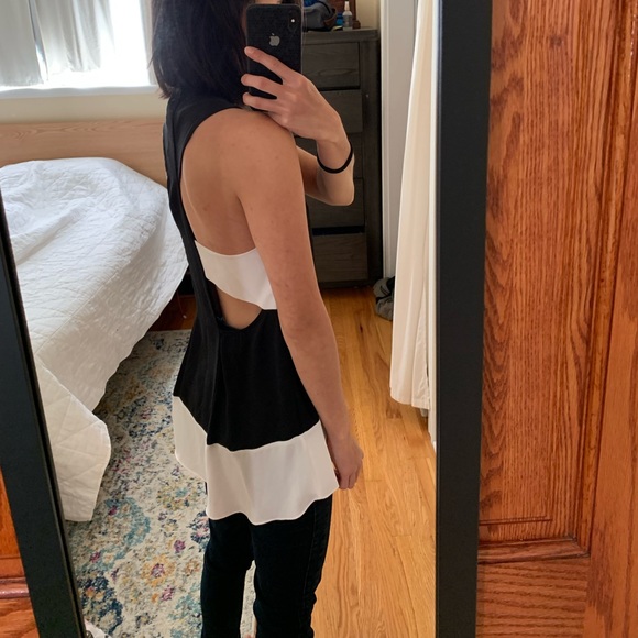 BCBG Black/white cut-out party tank top - Picture 10 of 11